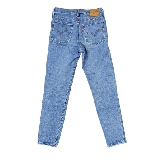 Levi's Womens Jeans Size 25 Wedgie Straight Blue High Rise Button Fly Denim Crop - Picture 2 of 15